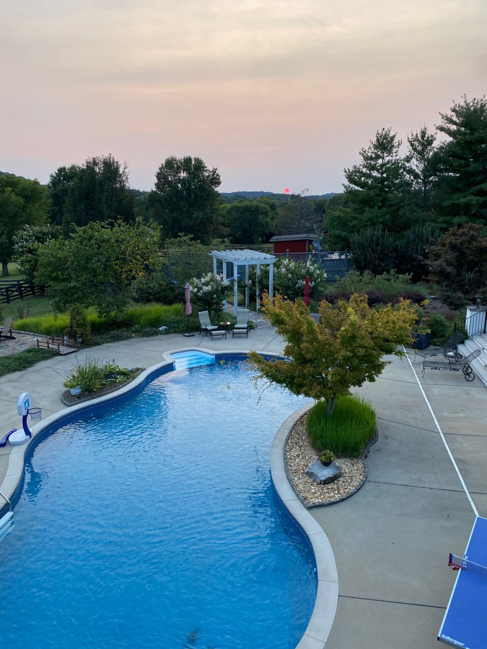 Southview Loft — pool at sunset